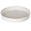 Contemporary Round Glossy Plastic Tray, White