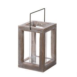 Weathered Garden Wooden Lantern