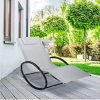 Rocking Chair Lounge Chair, Zero Gravity Rocking Chaise, with Detachable Headrest Pillow and Breathable Texteline Farbic, for Indoor and Outdoor Recli