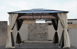 10x12 Hardtop Gazebo,UV 50+ Outdoor Canopy with Mosquito Netting and Curtains