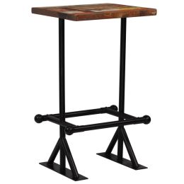 Bar Table Solid Reclaimed Wood Multicolour 23.6"x23.6"x42.1"