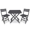 3 Piece Folding Bistro Set Plastic Anthracite