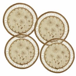 Set of 4 Pack Rattan Woven Placemats