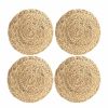 Set of 4 Pack Round Water Hyacinth Placemats