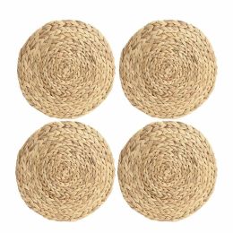 Set of 4 Pack Round Water Hyacinth Placemats