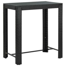 Garden Bar Table Black 39.4"x23.8"x43.5" Poly Rattan