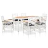 7 Piece Outdoor Dining Set Poly Rattan White