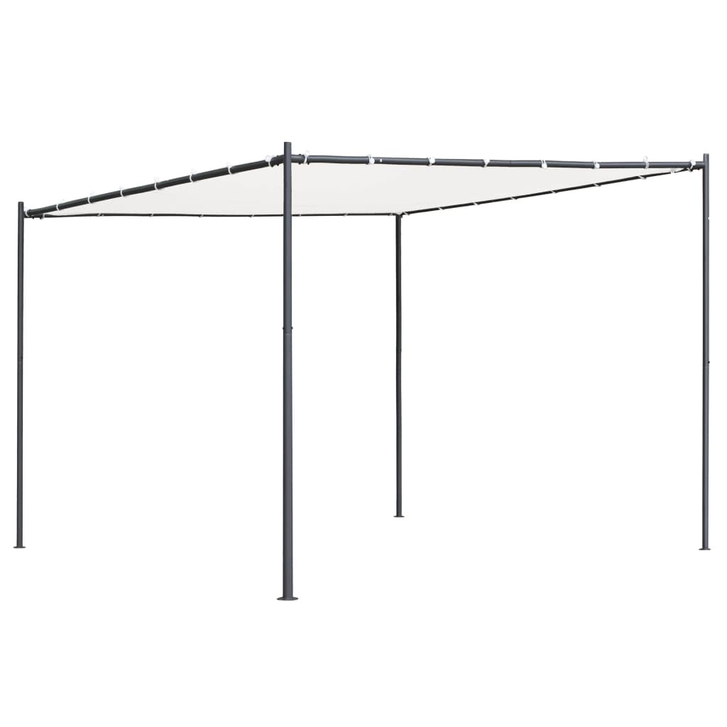 Gazebo with Flat Roof 118.1"x118.1"x94.5" White 180 g/m?