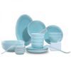 Oujiang Ceramic Set 25pcs Longquan Celadon Pink Cyan