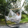 Mesh Hammock Net Chair Swing, Hanging Rope Netted Soft Cotton Mayan Hammock Chair Swing Seat Porch Chair for Yard Bedroom Patio Porch Indoor Outdoor,