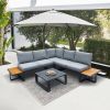 8 Pcs Patio Aluminum Conversation Sets, Outdoor Sectional Couch Furniture, with Cushions and Coffee Table,for Backyard Garden