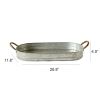 Galvanized Metal Tray With Ear Handles, Gray