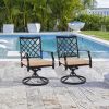 MEOOEM Outdoor Swivel Chairs Set of 2 Patio Metal Dining Rocker Chair with Cushion Suports 300lbs for Garden Backyard