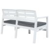 4 Piece Outdoor Lounge Set Plastic White