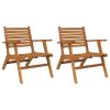 Patio Chairs 2 pcs Solid Acacia Wood