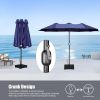 MEOOEM Patio Umbrella with Base 15ft Outdoor Market Double-Sided Extra Large Umbrella with Crank, Blue