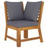 4 Piece Garden Lounge Set with Cushion Solid Acacia Wood