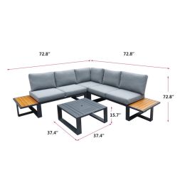 8 Pcs Patio Aluminum Conversation Sets, Outdoor Sectional Couch Furniture, with Cushions and Coffee Table,for Backyard Garden