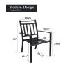 MEOOEM Stackable Patio Dining Chairs Set of 2 Outdoor Metal Patio Bistro Chairs with Armrest - Supports 300 LBS for Garden Poolside Backyard Classical