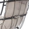 Indoor Outdoor Wicker Rattan Swing Chair Hammock chair Hanging Chair with Aluminum Frame and Grey Cushion Without Stand 265LBS Capacity