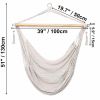 Mesh Hammock Net Chair Swing, Hanging Rope Netted Soft Cotton Mayan Hammock Chair Swing Seat Porch Chair for Yard Bedroom Patio Porch Indoor Outdoor,