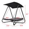 Outdoor Swing Hammock Bed With Canopy Textilene Cushion for Patio, Backyard,Garden, Porch, Black