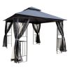 10x10 Outdoor Patio Gazebo Canopy Tent With Ventilated Double Roof And Mosquito net(Detachable Mesh Screen On All Sides),Suitable for Lawn, Garden, Ba