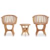 3 Piece Garden Bistro Set Solid Teak Wood