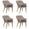 5 Piece Garden Dining Set Brown