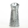 Galvanized Metal Pitcher with Embossed Design, Gray