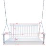 Front Porch Swing with Armrests, Wood Bench Swing with Hanging Chains,for Outdoor Patio ,Garden Yard, porch, backyard, or sunroom,Easy to Assemble,whi