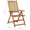 Patio Reclining Chairs 4 pcs with Cushions Solid Acacia Wood