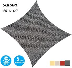 16' x 16' Square Sun Shade Sail UV Block Canopy for Outdoor,Sand