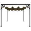 Garden Gazebo with Retractable Roof 118.1"x118.1" Taupe 180 g/m?