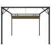 Garden Gazebo with Retractable Roof 118.1"x118.1" Taupe 180 g/m?