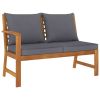 4 Piece Garden Lounge Set with Cushion Solid Acacia Wood