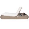 Outdoor Lounge Bed Poly Rattan Beige