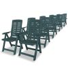 11 Piece Outdoor Dining Set Plastic Green