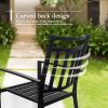 MEOOEM Stackable Patio Dining Chairs Set of 2 Outdoor Metal Patio Bistro Chairs with Armrest - Supports 300 LBS for Garden Poolside Backyard Classical