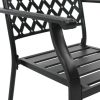 7 Piece Outdoor Dining Set Steel Black