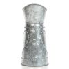 Galvanized Metal Pitcher with Embossed Design, Gray