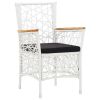 7 Piece Outdoor Dining Set Poly Rattan White