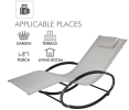 Rocking Chair Lounge Chair, Zero Gravity Rocking Chaise, with Detachable Headrest Pillow and Breathable Texteline Farbic, for Indoor and Outdoor Recli