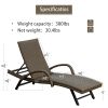 Outdoor Living Outdoor PE Wicker Chaise Lounge with Armrest- Set of 2 Patio Reclining Chair