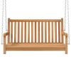 Swing Bench Solid Teak Wood 44.9"x23.6"x25.2"