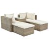 Outdoor Patio Furniture Set, 5-Piece Wicker Rattan Sectional Sofa Set