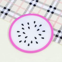 5pc/set Cup Mat Pad Coaster Fruit Shape Silicone Cup Pad Slip Insulation Pad Hot Drink (size: Dragon Fruit)