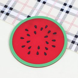 5pc/set Cup Mat Pad Coaster Fruit Shape Silicone Cup Pad Slip Insulation Pad Hot Drink (size: Watermelon)