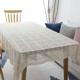 Hollow Decorative Table Cloth Lace Tablecloth Rectangular Tablecloths Dining Table Covermantel mesa (size: 85*85cm)