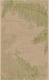 Home Decor Indoor/Outdoor Accent Rug Touch Of Palm Accent Rug (Color: Beige | Pea, size: 1'10" X 3'0")